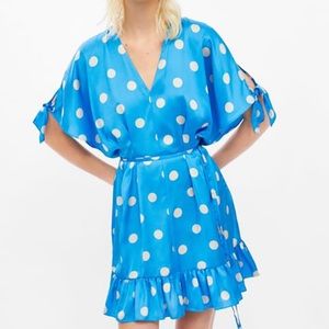 polka dot dress zara blue